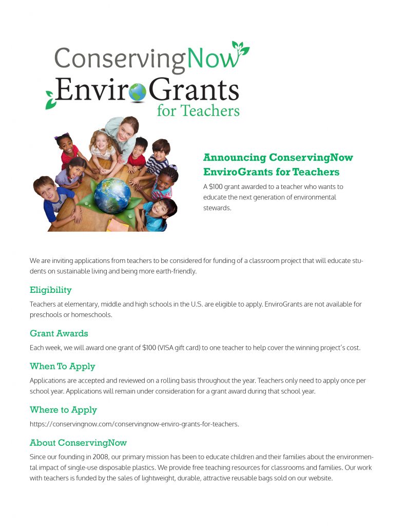 ConservingNow EnviroGrants Overview page