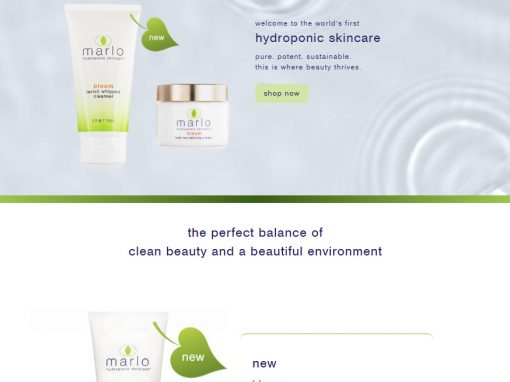 marlo hydroponic skincare website