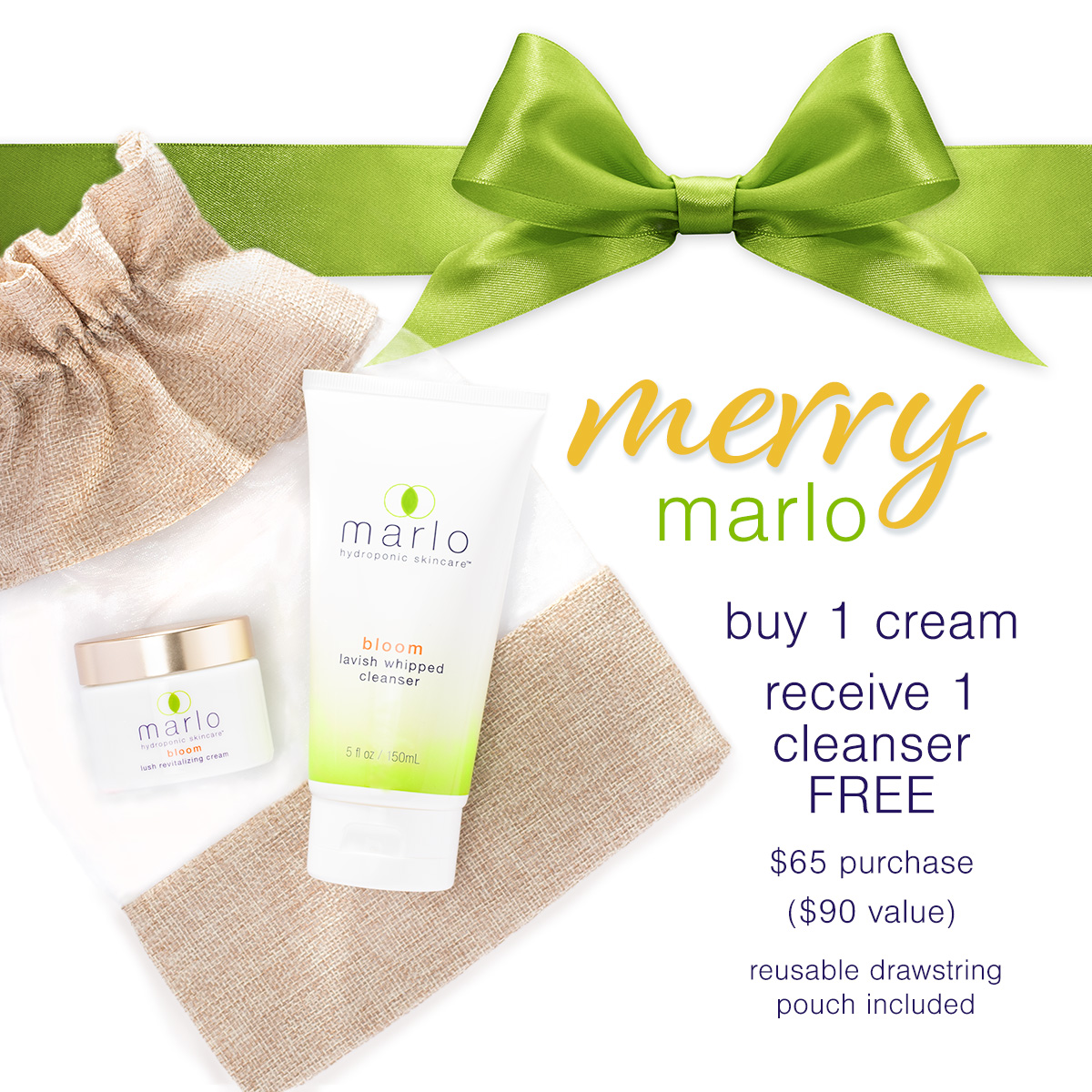 marlo holiday 2021 green bow ad