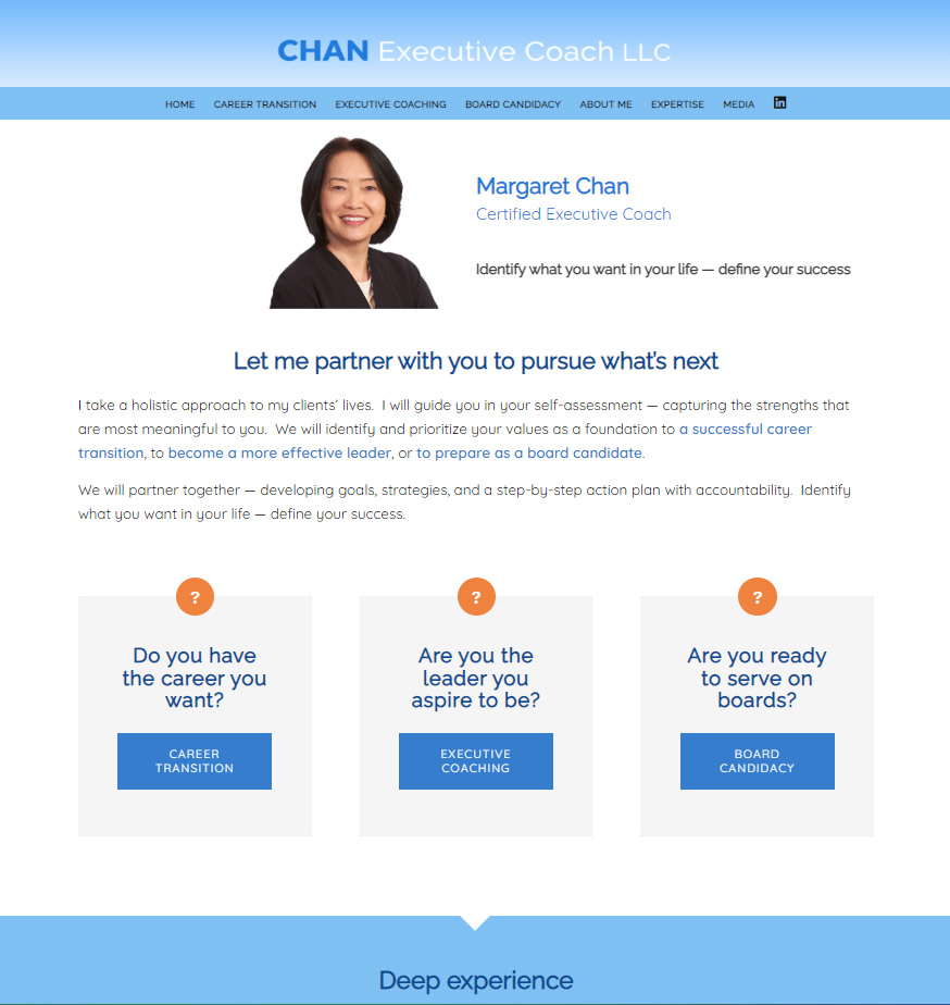 Chan Executive Coach LLC home page