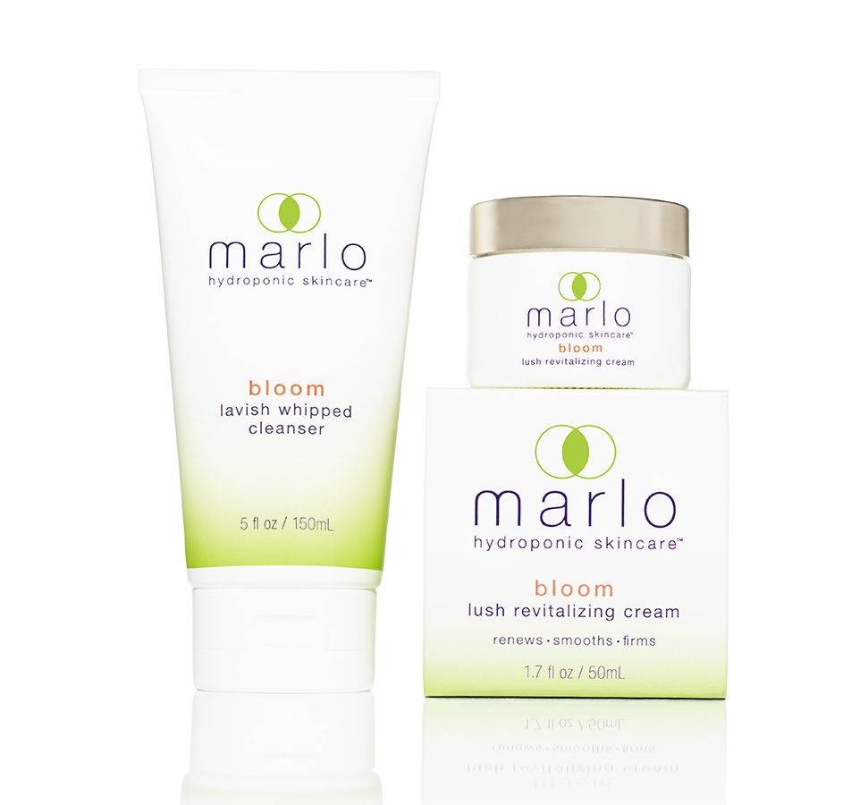 marlo hydroponic skincare bloom products hero image